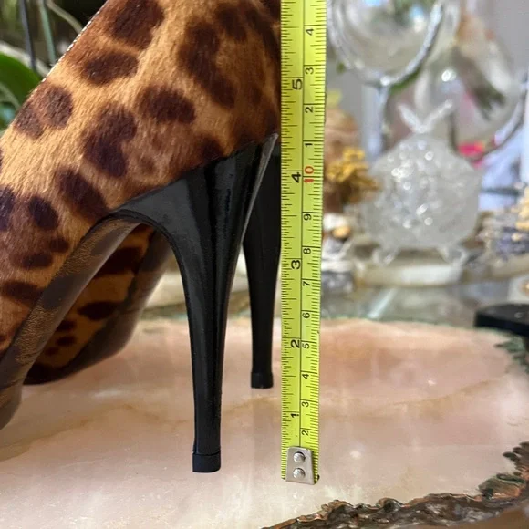 Dolce & Gabbana Leopard pony hair peep toe stiletto pumps size 36 fits US sz 6.5 - Picture 12 of 16